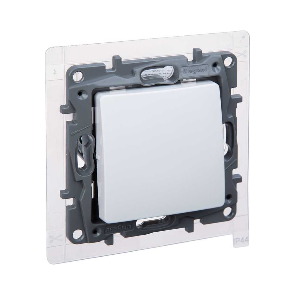 Изображение товара Переключатель IEK ETIKA 1-клавишный сх6 10АХ IP44 белый для скрытого монтажа