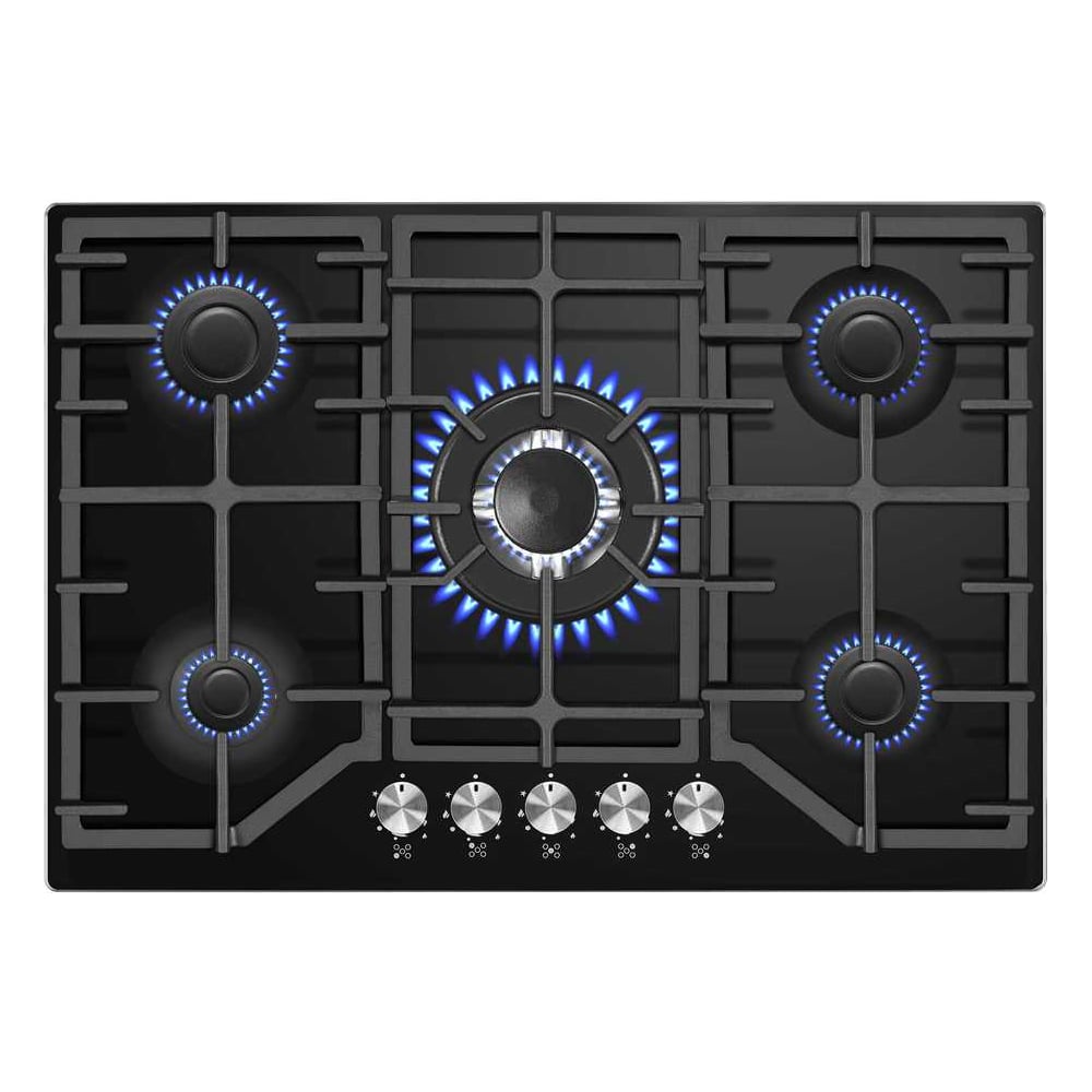 Изображение товара Газовая панель MAUNFELD EGHG.75.83CB/G с 5 конфорками и безопасностью