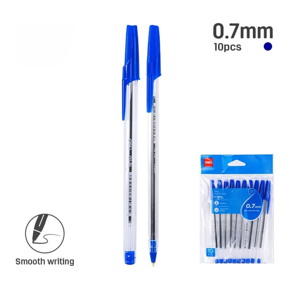 Изображение товара Набор шариковых ручек DELI EQ1-10BL, 24 упаковки по 10 шт, синие чернила