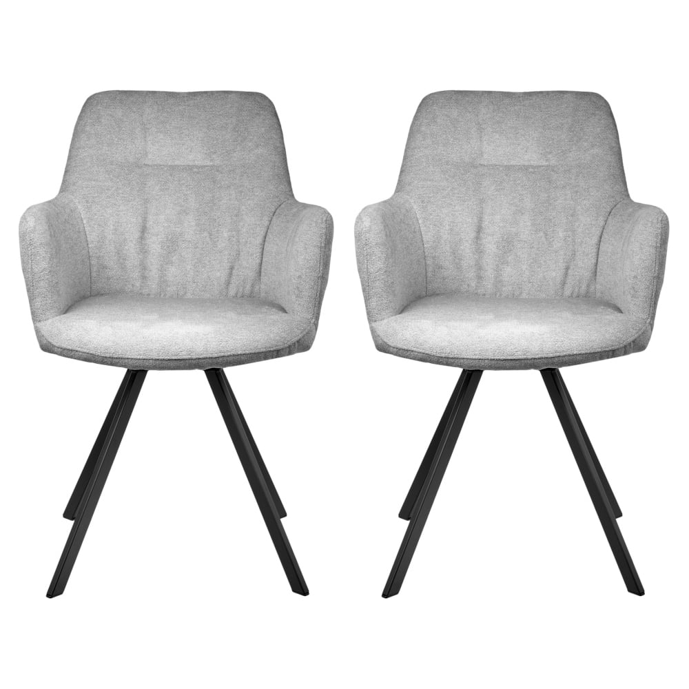 Изображение товара Комплект из 2 стильных поворотных стульев BRADEX Grant серого цвета