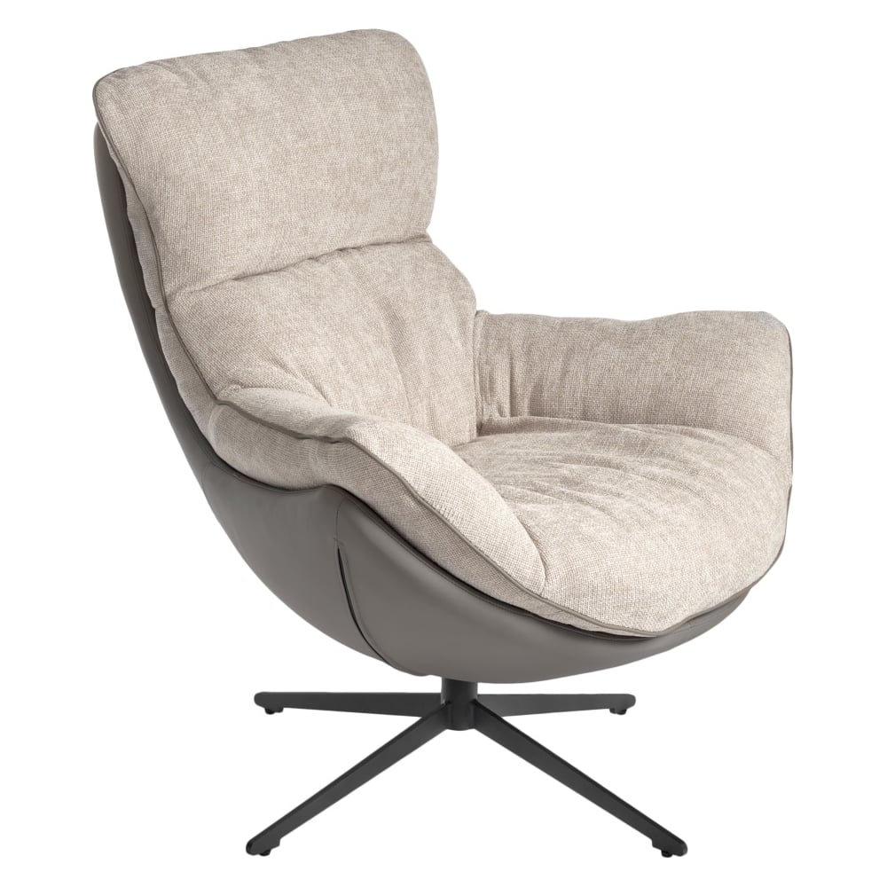 Изображение товара Кресло BRADEX HUG светло-серое экокожа шенилл скандинавский стиль