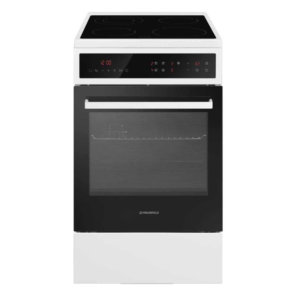 Изображение товара Электрическая стеклокерамическая плита MAUNFELD MEC511CW10TD 4 конфорки индукционная белая
