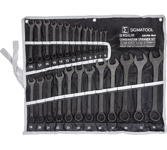 Изображение товара Набор ключей комбинированных SIGMATOOL 25 предметов Sigmatool-5261P36 Black(64067)