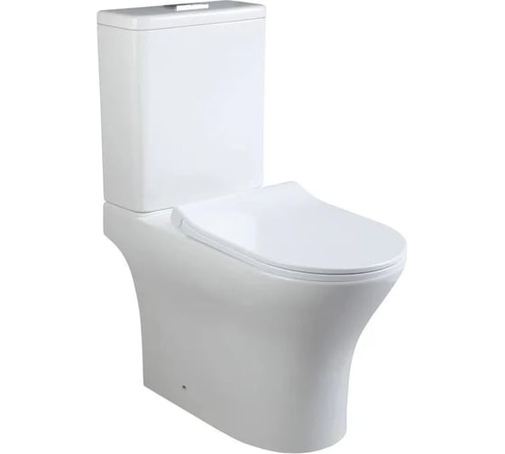 Изображение товара Напольный унитаз Santi Line безободковый, система смыва Tornado (сиденье микролифт) SL-5044