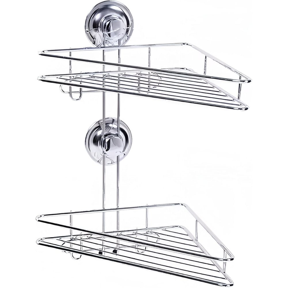 Изображение товара Угловая полка из нержавеющей стали с вакуумным креплением СанТех s051331