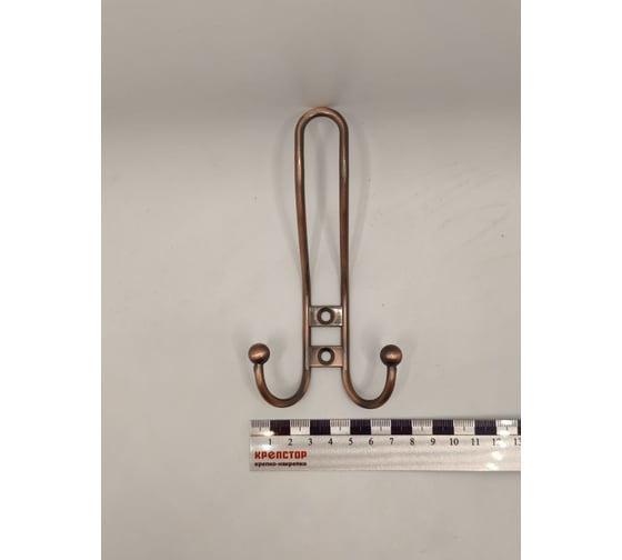 Изображение товара Крючок настенный Крепстор №1006 тройной фигурный, медь, Пакет 2 шт. 4665317041670