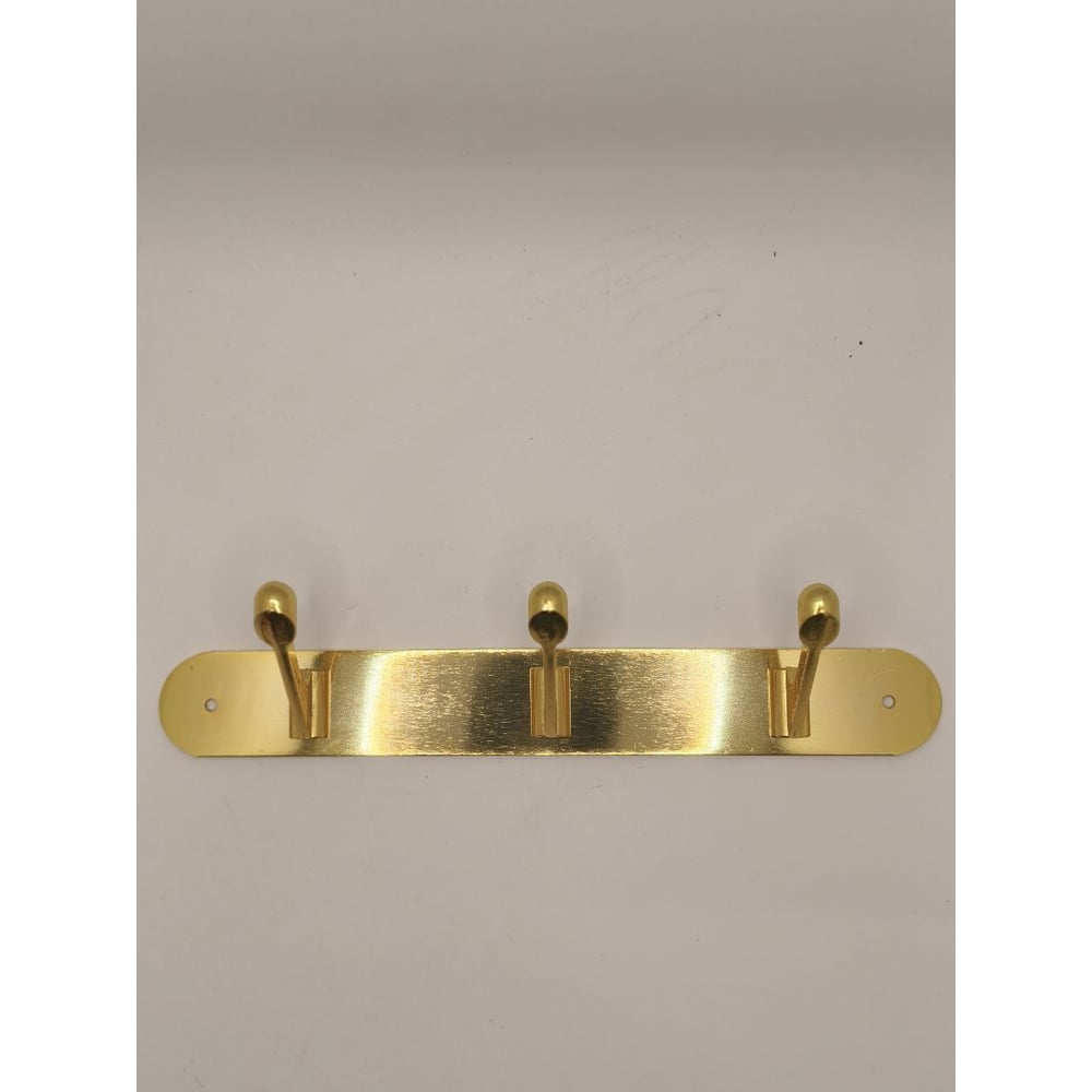 Изображение товара Крючок настенный Крепстор №309-3 на планке, золото, 1 шт. 4665317009991