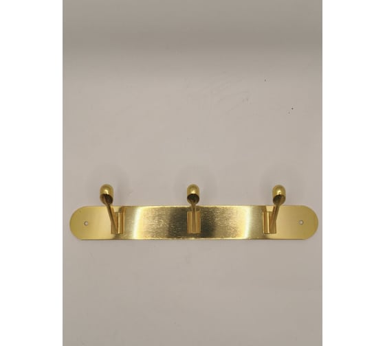 Изображение товара Крючок настенный Крепстор №309-3 на планке, золото, 1 шт. 4665317009991