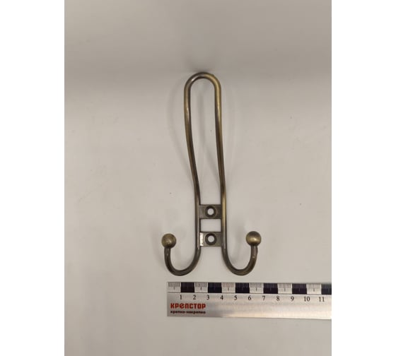 Изображение товара Крючок настенный Крепстор №1006 тройной фигурный, бронза, Пакет 2 шт. 4665317041656
