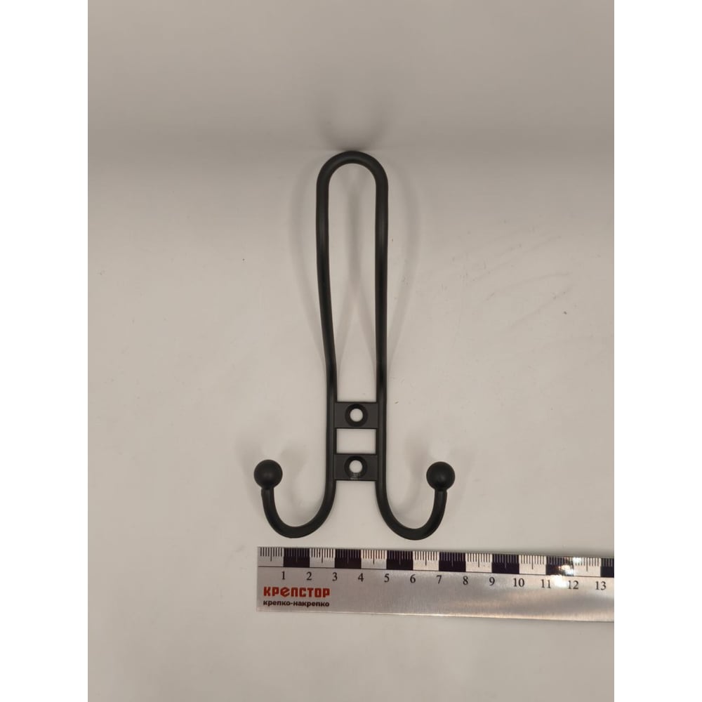 Изображение товара Крючок настенный Крепстор №1006 тройной фигурный, черный, Пакет 2 шт. 4665317041694