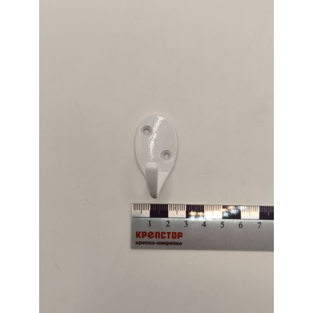 Изображение товара Настенный овальный крючок Крепстор №55 белый, 6 шт