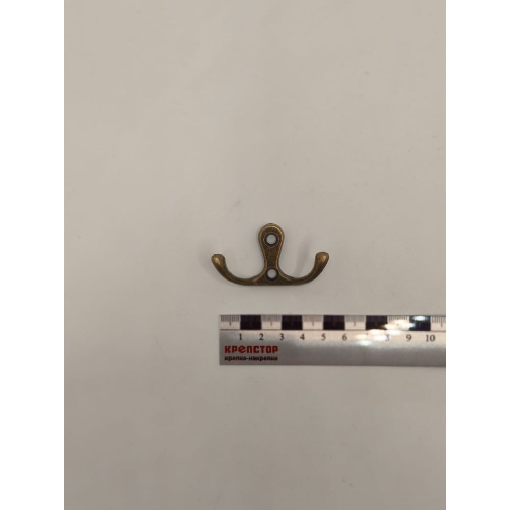 Изображение товара Крючок настенный Крепстор №1010 двойной фигурный, бронза, Пакет 6 шт. 4665317041700