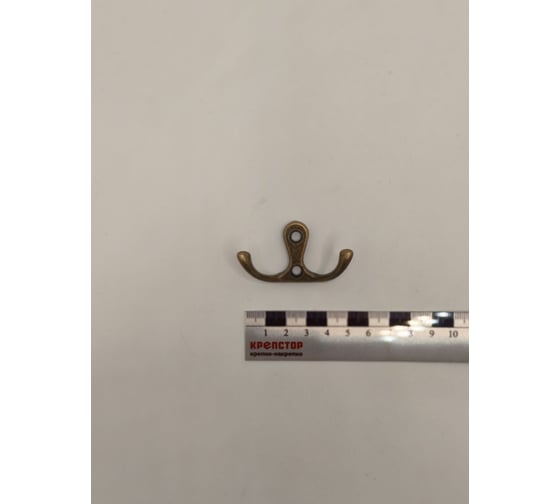 Изображение товара Крючок настенный Крепстор №1010 двойной фигурный, бронза, Пакет 6 шт. 4665317041700