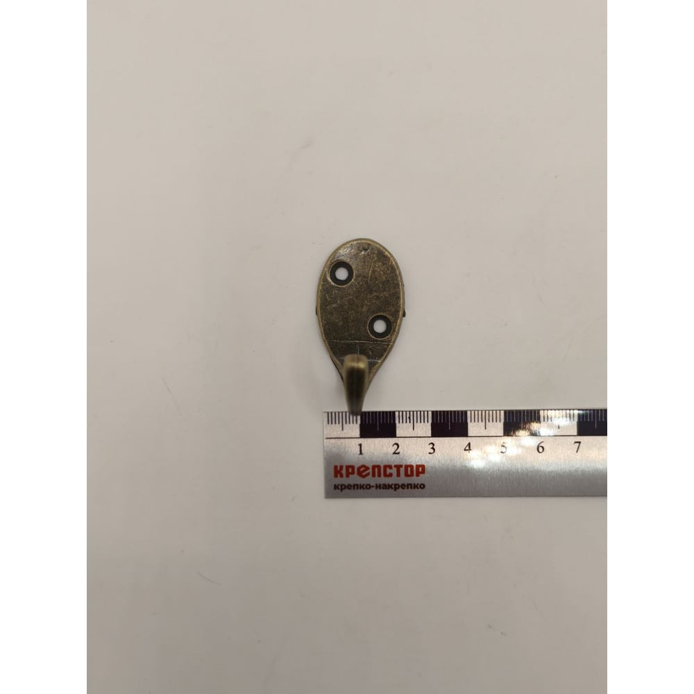 Изображение товара Крючок настенный Крепстор №55 овальный одинарный, бронза, Пакет 6 шт. 4665317041878