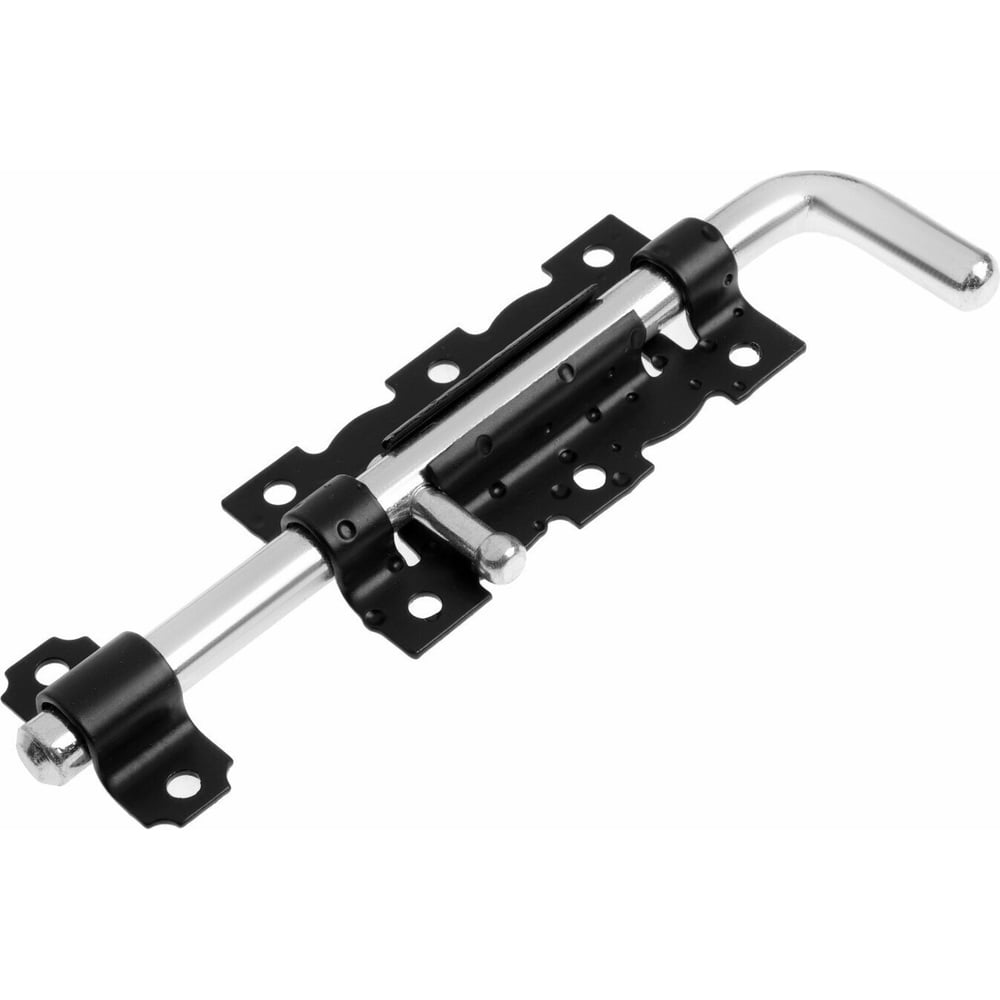 Изображение товара Задвижка дверная Крепстор ЗД-110-Уд, черный матовый / цинк, 1 шт. 4665317040666