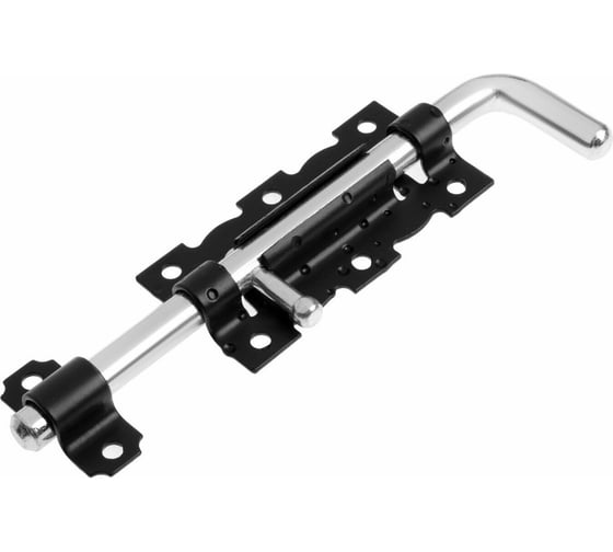 Изображение товара Задвижка дверная Крепстор ЗД-110-Уд, черный матовый / цинк, 1 шт. 4665317040666