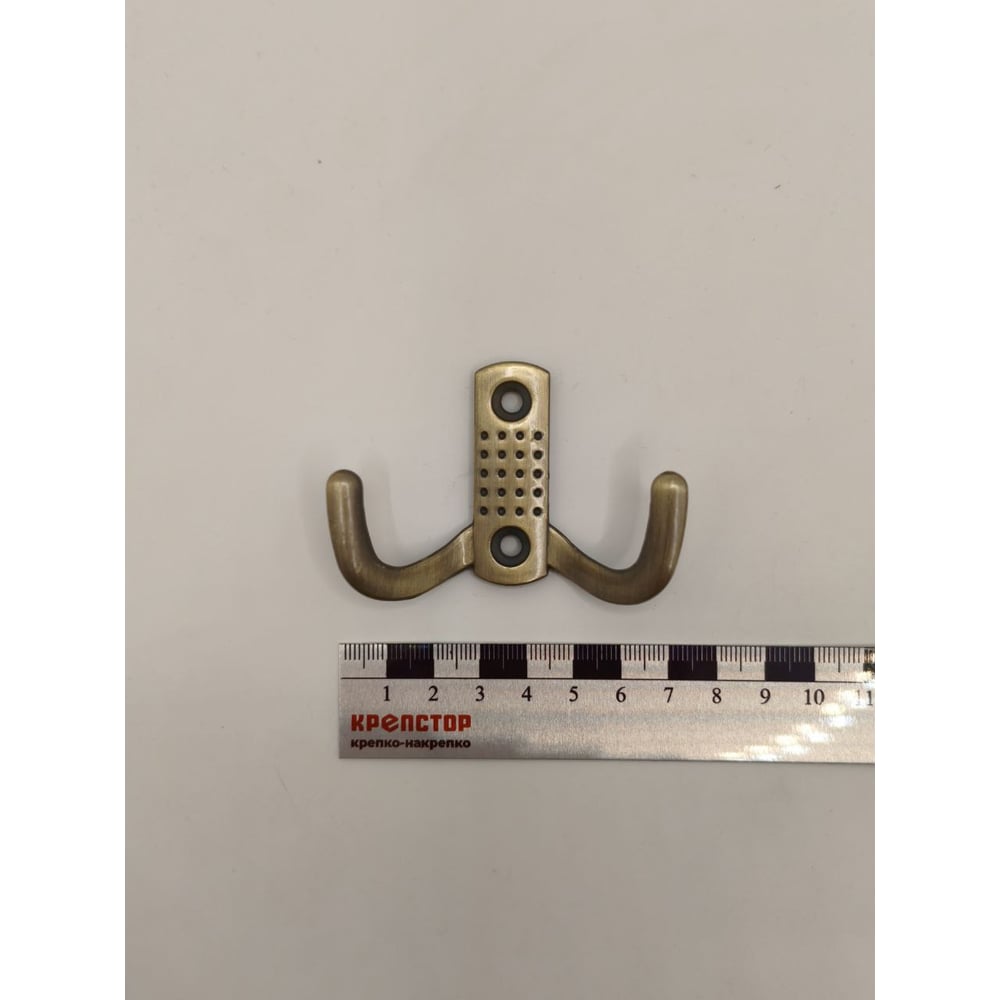 Изображение товара Крючок настенный Крепстор №1038 двойной усиленный, бронза, Пакет 4 шт. 4665317041748