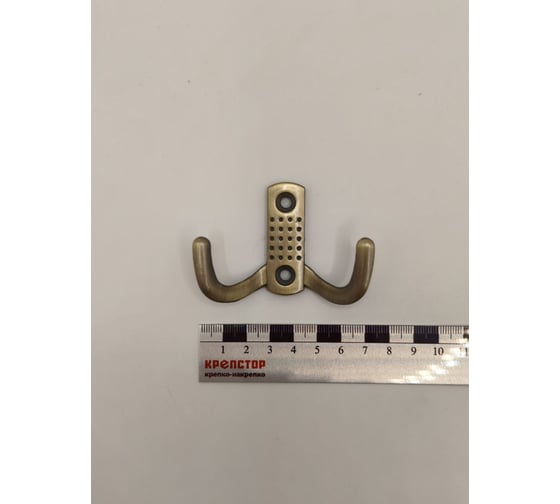 Изображение товара Крючок настенный Крепстор №1038 двойной усиленный, бронза, Пакет 4 шт. 4665317041748