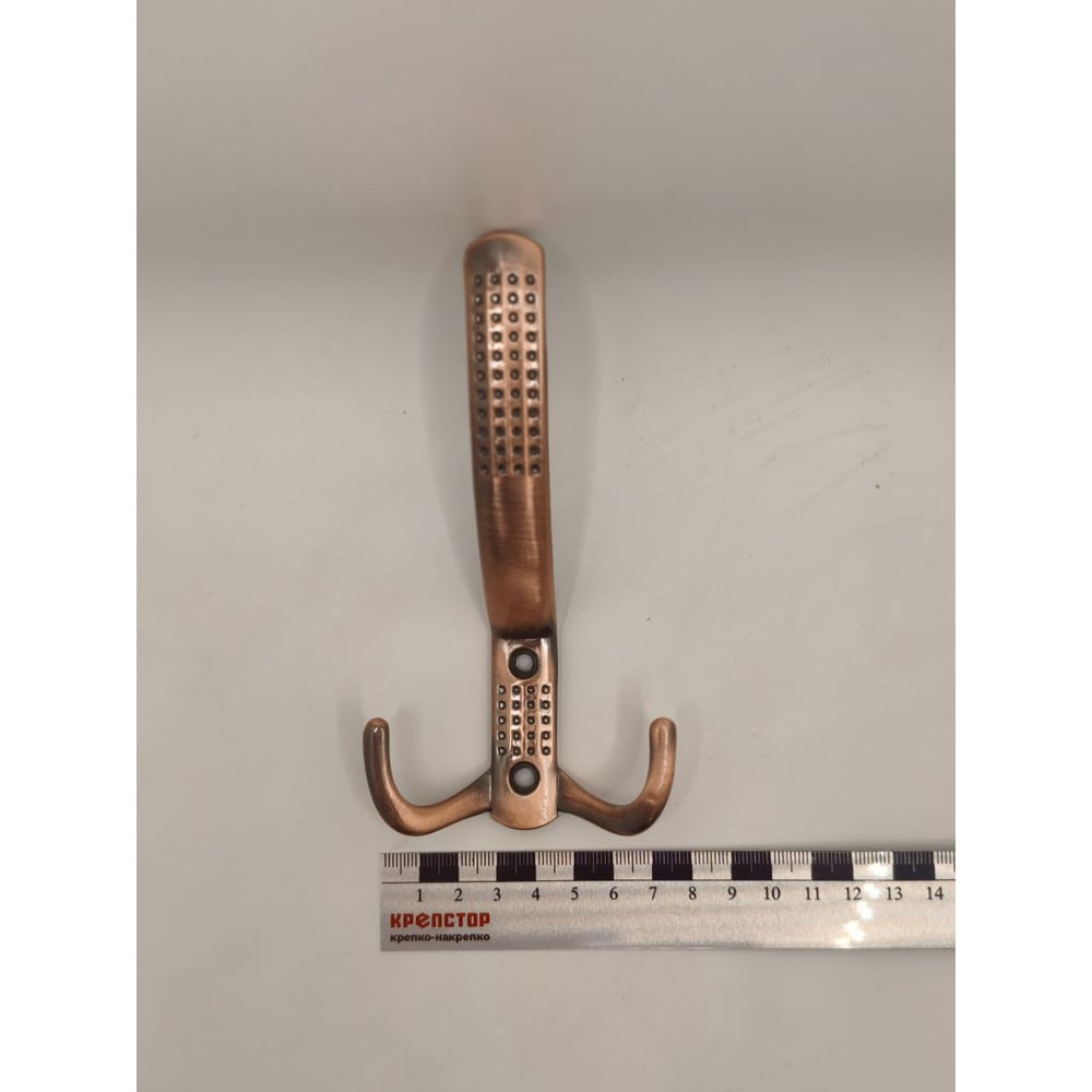 Изображение товара Настенный тройной крючок Крепстор №1138 усиленный медь 2 шт