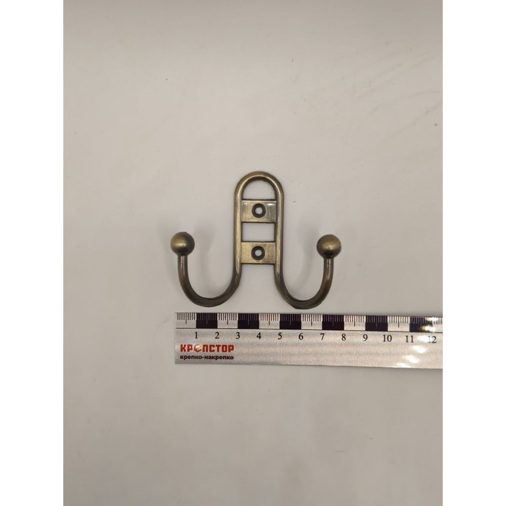 Изображение товара Крючок настенный Крепстор №1002 двойной фигурный, бронза, Пакет 4 шт. 4665317041601