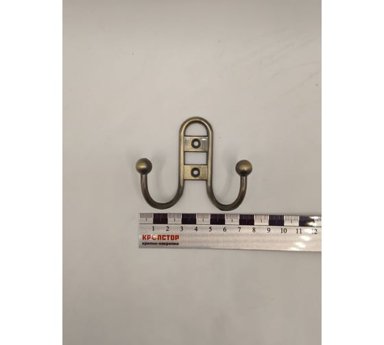 Изображение товара Крючок настенный Крепстор №1002 двойной фигурный, бронза, Пакет 4 шт. 4665317041601