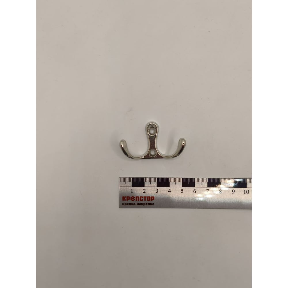 Изображение товара Крючок настенный Крепстор №1010 двойной фигурный, хром, Пакет 6 шт. 4665317041731
