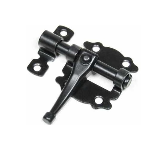 Изображение товара Шпингалет задвижка накладная Крепстор ЗН-40, черный матовый, 1 шт. 4665317040673