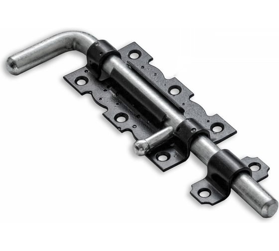 Изображение товара Задвижка дверная Крепстор ЗД-110-Гб, черный матовый / цинк, 1 шт. 4665317040635