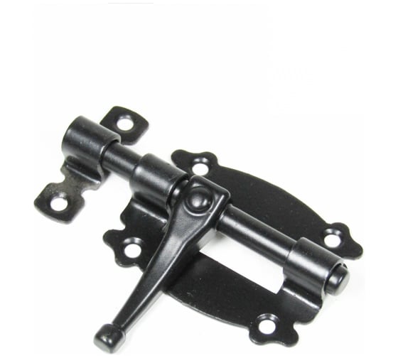 Изображение товара Шпингалет задвижка накладная Крепстор ЗН-60, черный матовый, 1 шт. 4665317040680