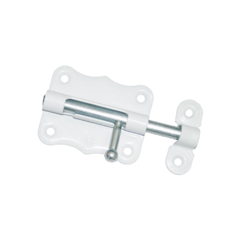 Изображение товара Шпингалет фигурный Крепстор ШФ-50 мм белый цинк для деревянных окон и дверей 4 шт