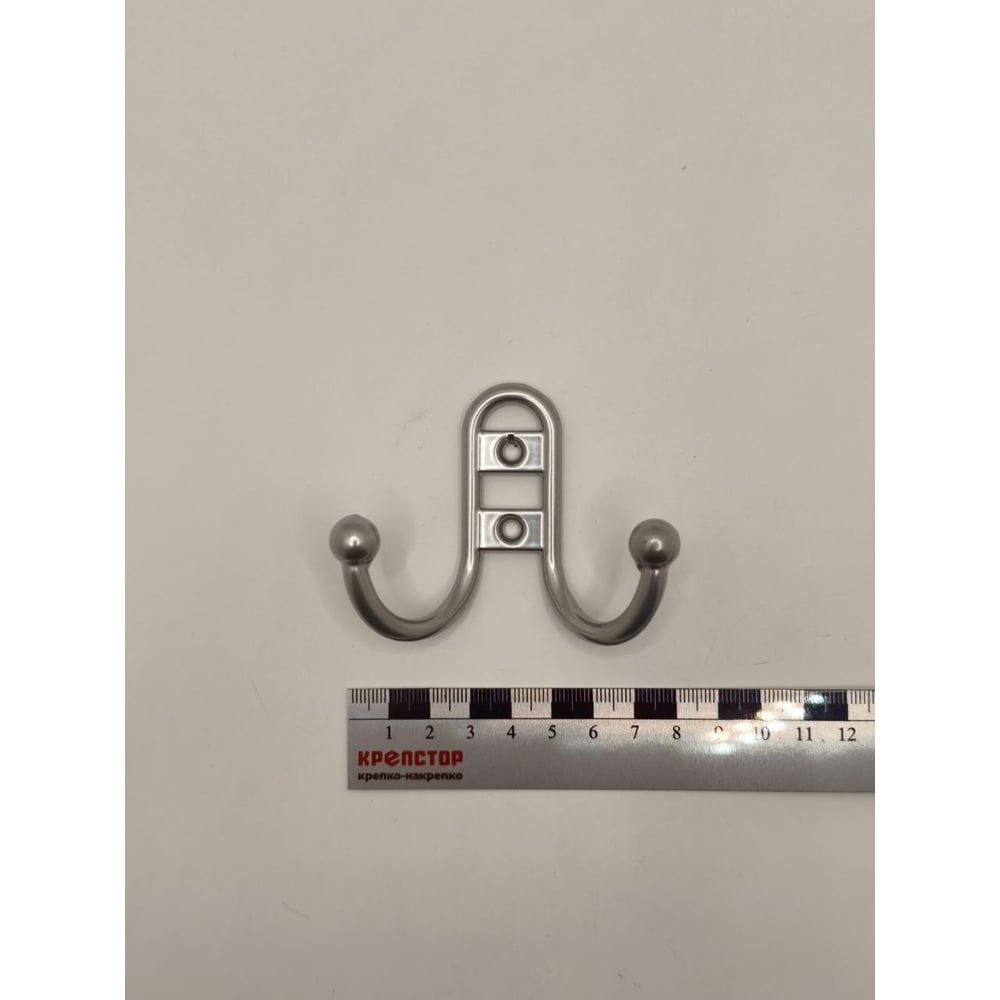 Изображение товара Крючок настенный Крепстор №1002 двойной фигурный, хром, Пакет 4 шт. 4665317041632