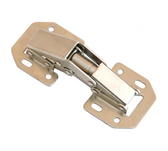 Изображение товара Петля мебельная Крепстор складная большая, универсальная, никель (лягушка) 2 шт. 4665317042196