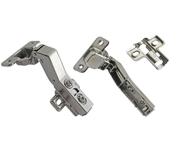 Изображение товара Петля мебельная Крепстор с доводчиком КL-264, с большой площадкой, хром (лягушка) 2 шт. 4665317042165