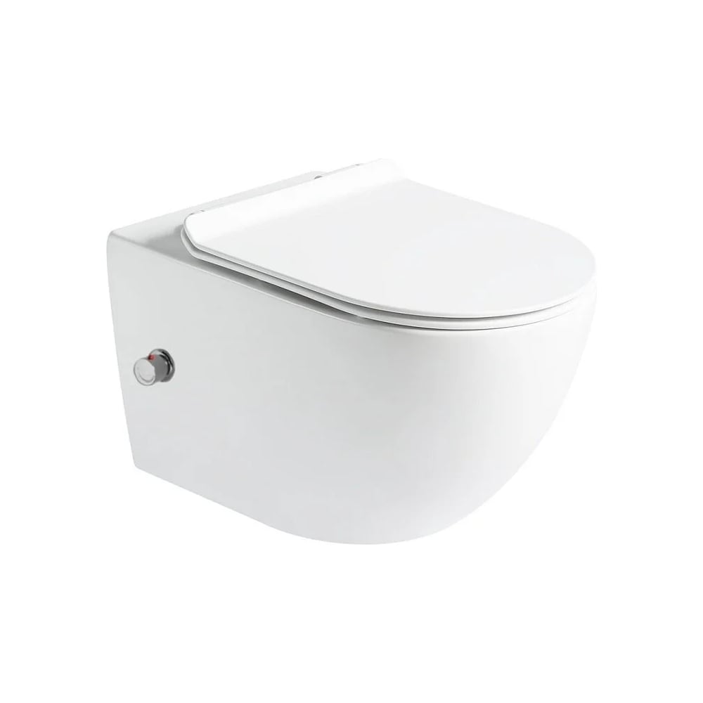 Изображение товара Подвесной унитаз Santi Line безободковый, смыв Tornado с встроенным смесителем и функцией биде SL-5002T-SM/BD