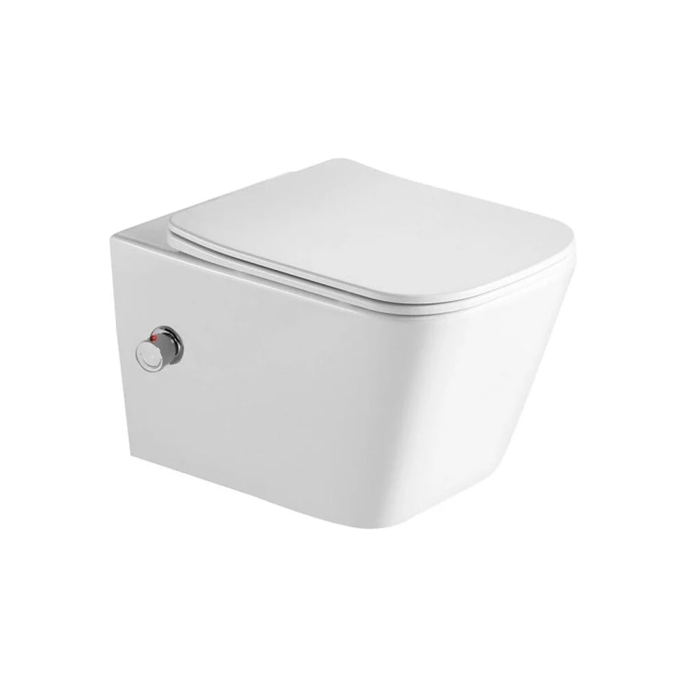 Изображение товара Подвесной унитаз Santi Line безободковый, смыв Tornado с встроенным смесителем и функцией биде SL-5007T-SM/BD