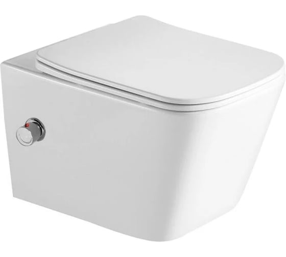 Изображение товара Подвесной унитаз Santi Line безободковый, смыв Tornado с встроенным смесителем и функцией биде SL-5007T-SM/BD