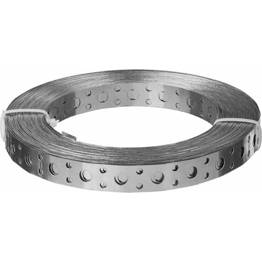 Изображение товара Лента перфорированная монтажная прямая для крепления и фиксации конструкций 12х0,54 мм, 10 м, оцинкованная сталь ARNO INDUSTRIES AJМ00012054П599