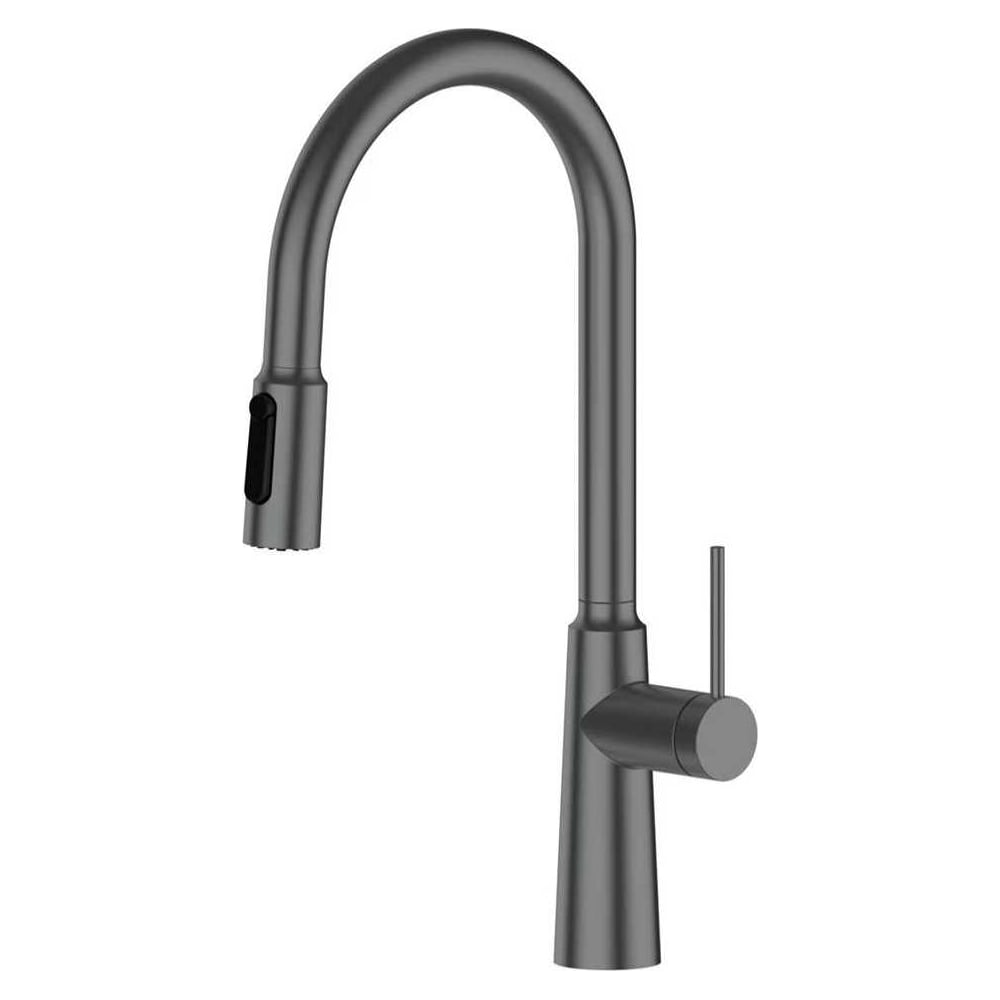 Изображение товара Смеситель для кухни с вытяжной лейкой ARGOTECH STICK 3 ф-ии (кнопка), диаметр 35 нерж. сталь, графит 44873