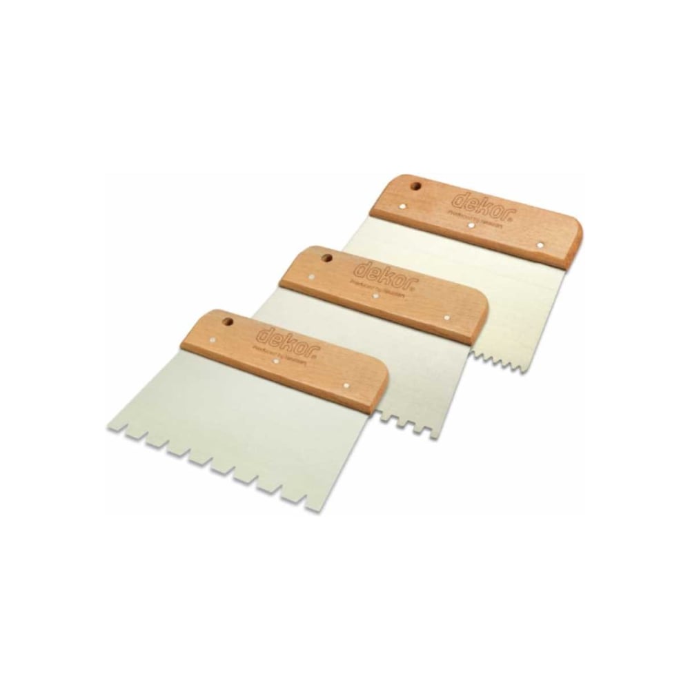 Изображение товара Шпатель-гребень SAMGRUPP DEKOR 6х6 80х170 мм пружин. сталь c деревянной ручкой DEK-472
