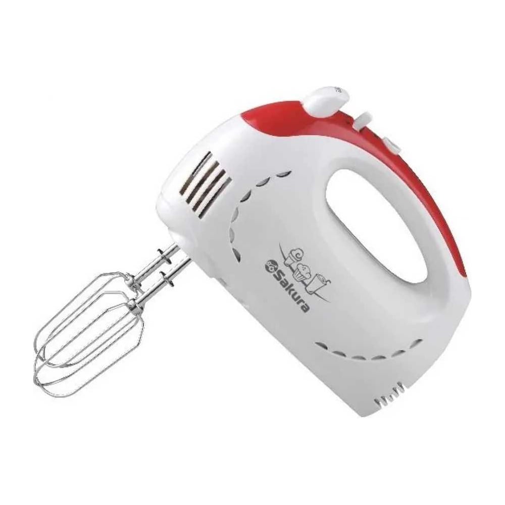 Изображение товара Миксер электрический SAKURA SA-6319R 350Вт, белый/красный РТ-00046041