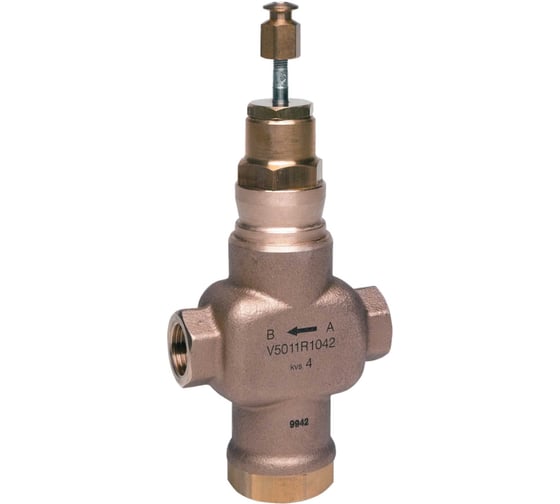 Изображение товара 2-х ходовой регулирующий линейный муфтовый клапан Honeywell DN20 PN16 Kvs 6.3 20мм  V5011R1059