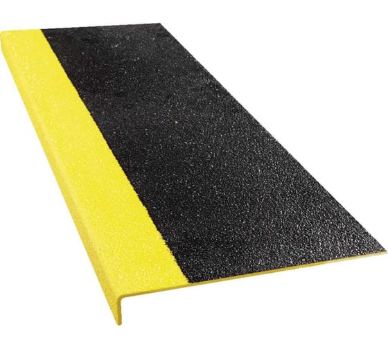 Изображение товара Противоскользящая пластина Mehlhose GmbH с углом стеклопластик 230х600х30 мм среднее зерно 46 Grit черный с желтым кантом GKMW2300600 GKMW2300600