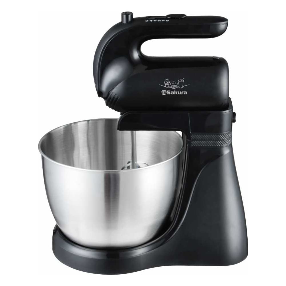 Изображение товара Миксер электрический SAKURA с чашей SA-6337CS сталь, 250Вт, 5 скоростей УТ000003640