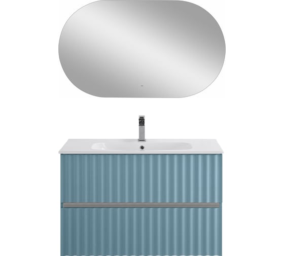 Изображение товара База под раковину подвесная Art&Max ELEGANT с двумя выкатными ящиками, с LED подсветкой ручек. Ниагара AM-ELEGANT-900-2C-SO-NG-P