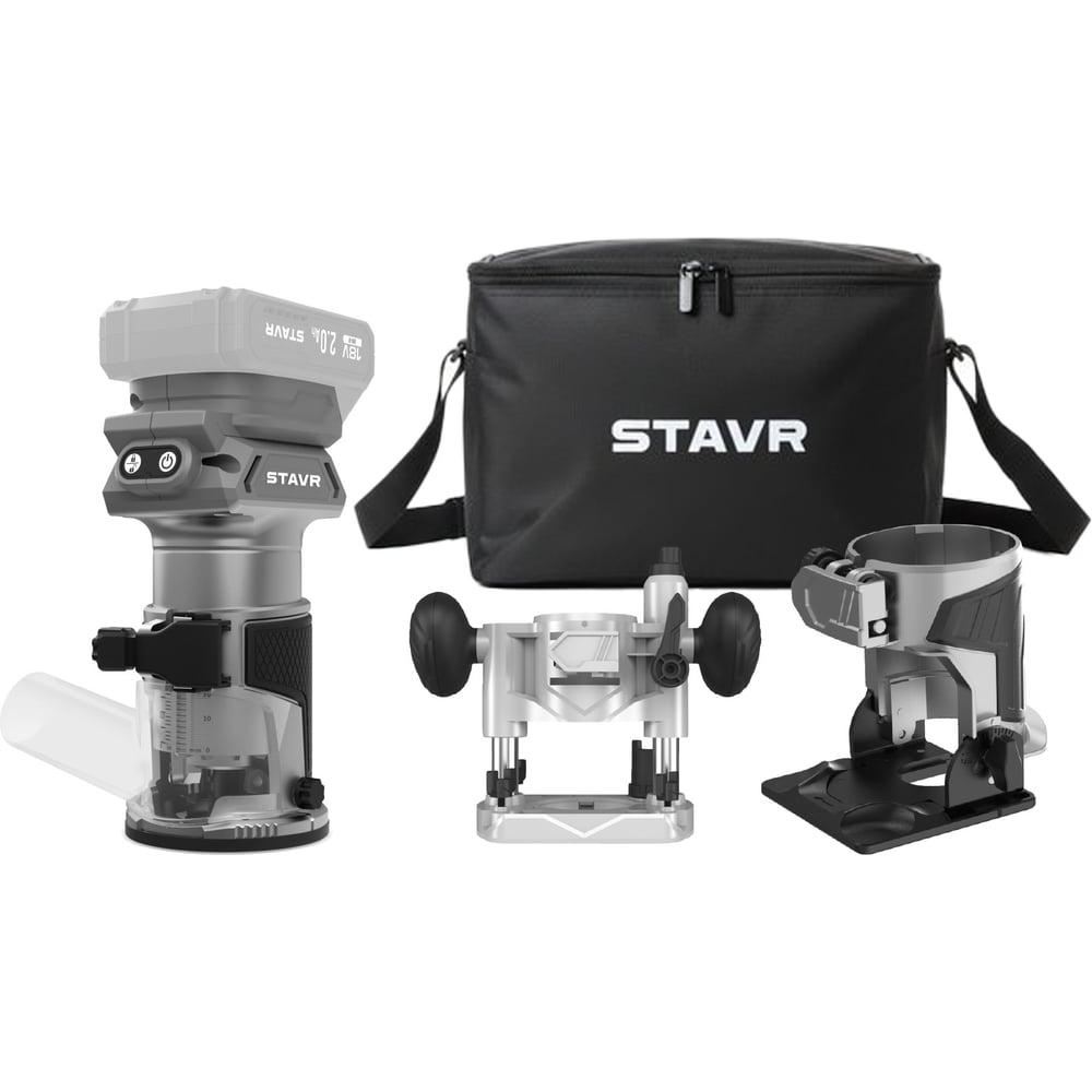 Изображение товара Аккумуляторный фрезер Ставр SR 18BL-3SET, 18V, бесщеточный, 3 базы