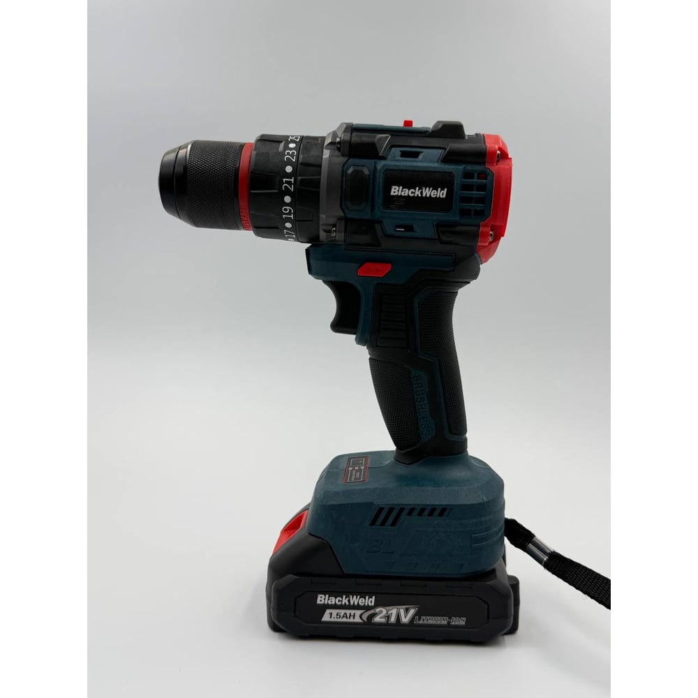 Изображение товара Ударная бесщеточная аккумуляторная дрель-шуруповерт BlackWeld JZ02-10R 21V 1.5Ah 150179