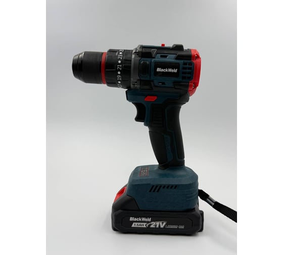 Изображение товара Ударная бесщеточная аккумуляторная дрель-шуруповерт BlackWeld JZ02-10R 21V 1.5Ah 150179