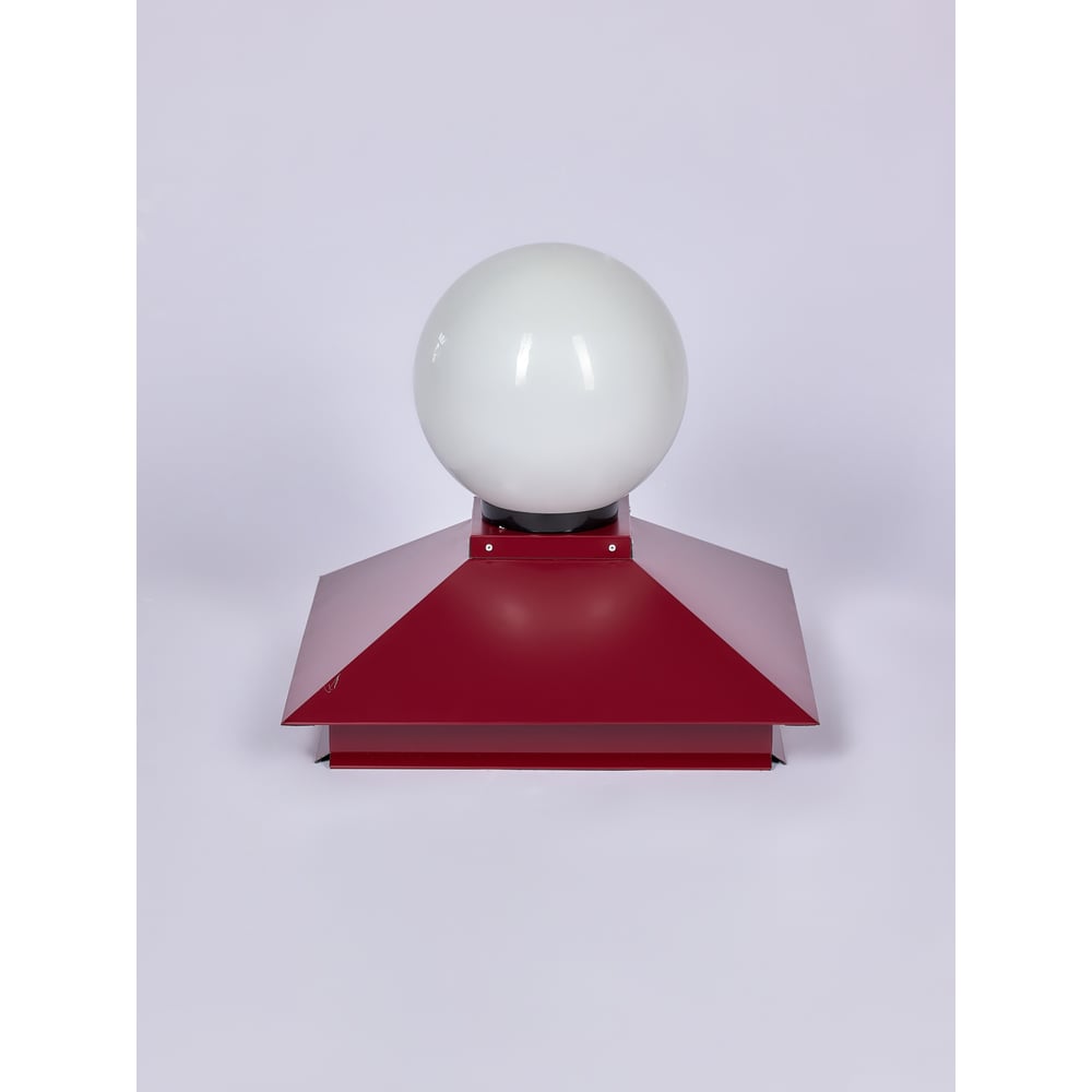 Изображение товара Металлический колпак на столб с фонарём красный RAL 3011 ПРОФМЕТСТИЛЬ 1132