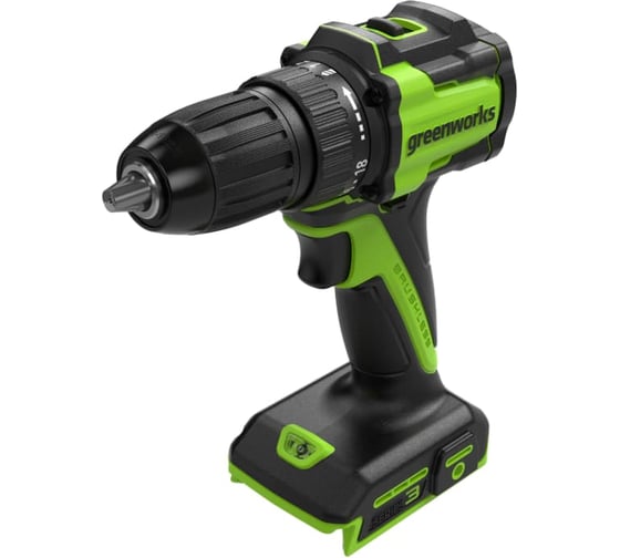 Изображение товара Дрель-шуруповерт аккумулятоный Greenworks DD345, 24V, б/щет, 27/45 Нм,13мм,1х2Ач,ЗУ,кор () 3708307VUA