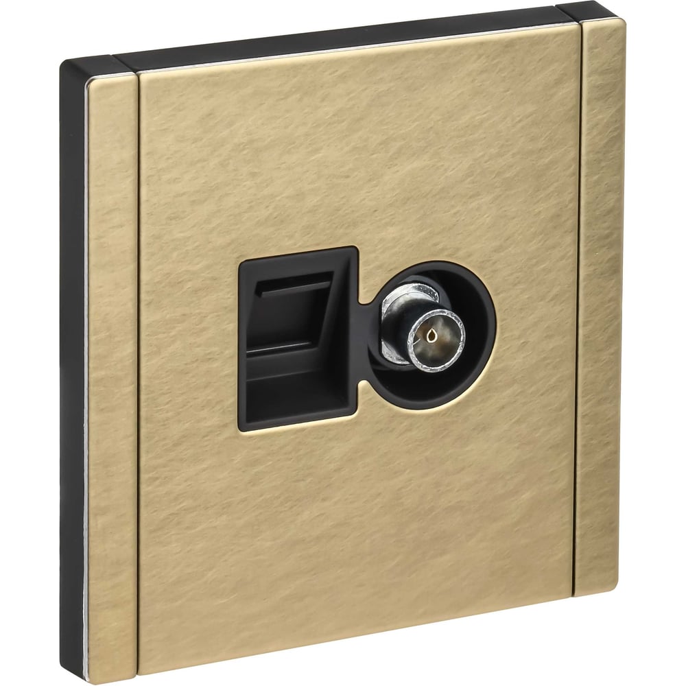 Изображение товара Розетка двойная IEK FORTE&PIANO TV+RJ45 кат.5E FP636M шампань